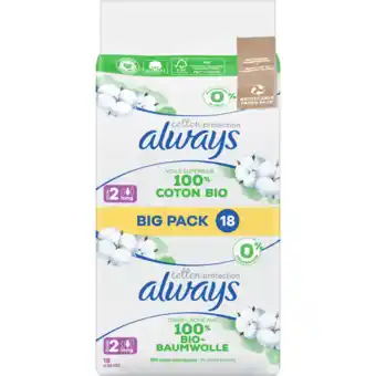 Jumbo Always always cotton protection long maandverband x18 aanbieding