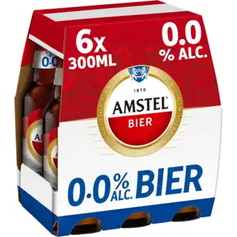 Jumbo Amstel pilsener 0.0 bier fles 6 x  300ml aanbieding