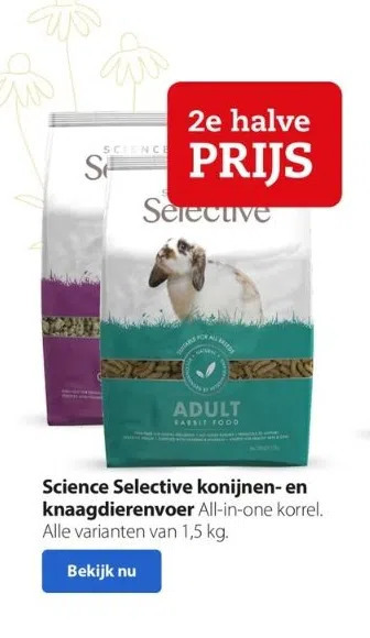 Pets Place Science selective konijnen- en knaagdierenvoer aanbieding