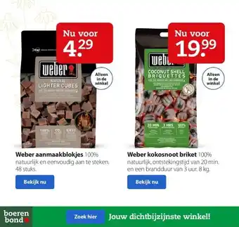 Boerenbond Weber aanmaakblokjes aanbieding