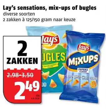 Poiesz Lay's Sensations, mix-ups of bugles 2*125/150g aanbieding