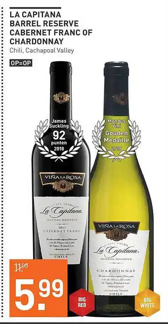 Gall & Gall La Capitana Barrel Reserve Cabernet Franc Of Chardonnay aanbieding