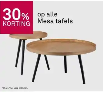 Karwei 30% korting op alle mesa tafels aanbieding