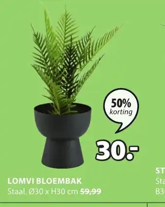 Jysk Lomvi bloembak 30xH30CM aanbieding