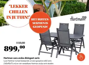 Tuincentrum Osdorp Hartman xara aruba diningset xerix (160x90x75CM) aanbieding