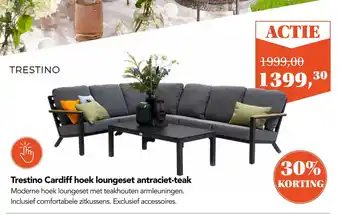 Tuincentrum Osdorp Trestino cardiff hoek loungeset antraciet-teak aanbieding