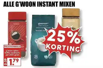 MCD Supermarkt Alle G'woon Instant Mixen 25% Korting aanbieding