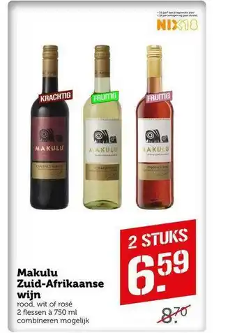 CoopCompact Makulu Zuid-Afrikaanse Wijn Rood, Wit Of Rosé aanbieding