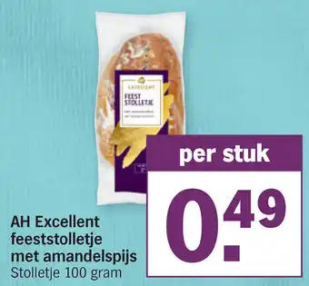 Albert Heijn AH Excellent Feeststolletje met amandelspijs 100g aanbieding