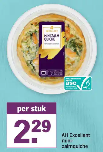 Albert Heijn AH Excellent mini-zalm-quiche 125g aanbieding