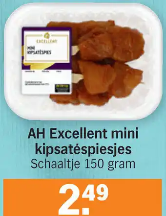 Albert Heijn AH Excellent mini kipsatespiesjes 150g aanbieding