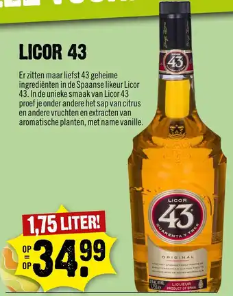 Dirck 3 Licor 43 1.75 liter aanbieding