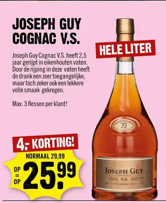 Dirck 3 Joseph Guy cognac V.S hele liter aanbieding