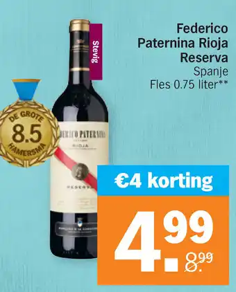 Albert Heijn Federico Paternina Rioja Reserva 750ml aanbieding