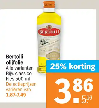 Albert Heijn Bertolli Olijfolie 500ml aanbieding