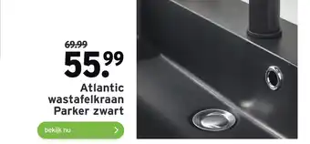 GAMMA Atlantic wastafelkraan Parker zwart aanbieding