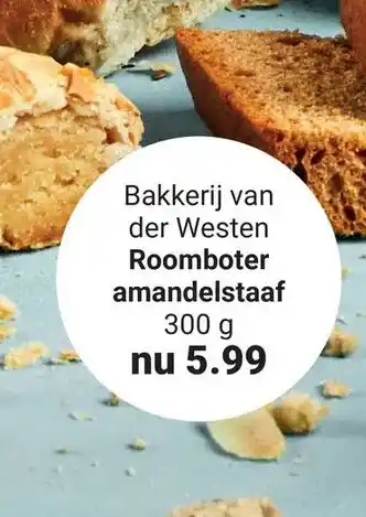 Ekoplaza Bakkerij van der westen roomboter amandelstaaf aanbieding