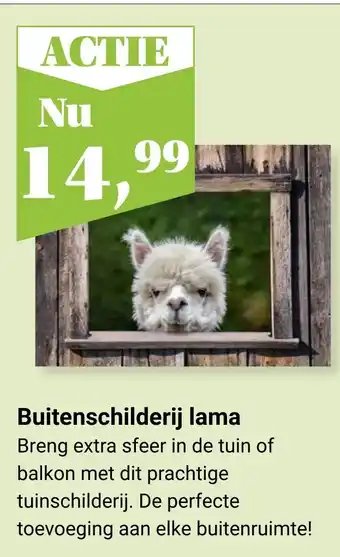 TuinWereld Buitenschilderij lama aanbieding