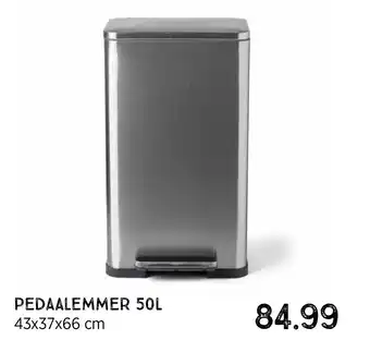 Xenos Pedaalemmer zilver 50L aanbieding