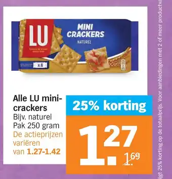 Albert Heijn Alle lu mini- crackers aanbieding