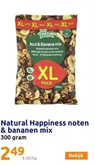 Action Natural happiness noten & bananen mix aanbieding