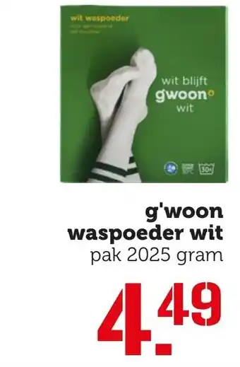 Coop G'woon waspoeder wit 2025 gram aanbieding