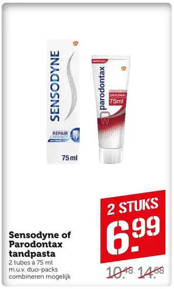 Coop Sensodyne of Parodontax tandpasta 75ML aanbieding