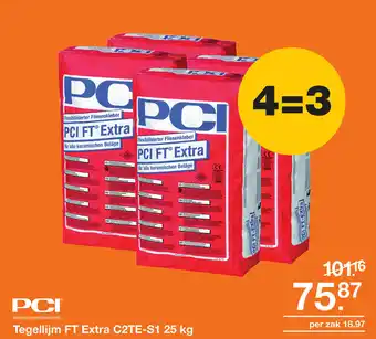 BOUWMAAT PCI tegellijm FT extra C2TE-S1 25kg aanbieding