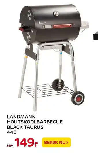 Praxis Landmann Houtskoolbarbecue black taurus 440 aanbieding