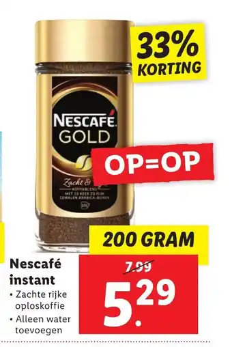 Lidl Nescafe instant 200 gram aanbieding