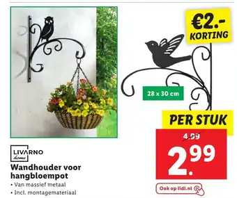 Lidl Livarno Home wandhouder voor hangbloempot 28x30CM aanbieding