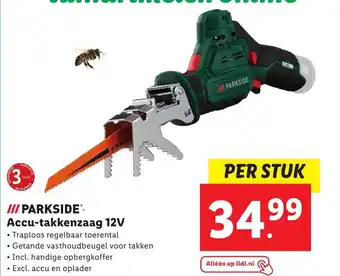 Lidl Parkside accu-takkenzaag 12V aanbieding