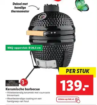 Lidl Grillmeister keramische barbecue ⌀ 26.5CM aanbieding