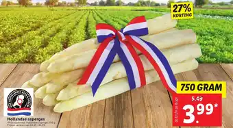 Lidl Hollandse asperges 750 gram aanbieding