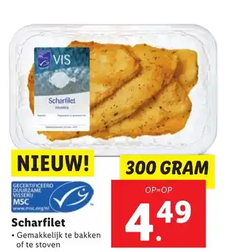 Lidl Scharfilet 300 gram aanbieding