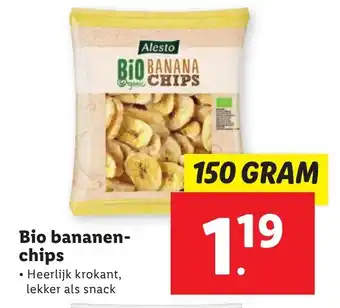 Lidl Alesto bio bananen chips 150 gram aanbieding