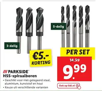 Lidl Parkside HSS-spiraalboren per set aanbieding