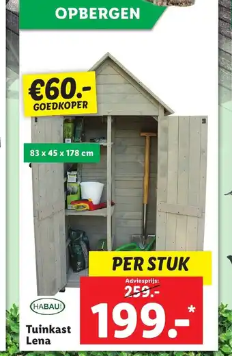 Lidl Habau Tuinkast Lena 83x45x178 cm aanbieding