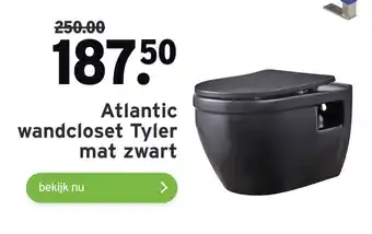 GAMMA Atlantic wandcloset Tyler mat zwart aanbieding