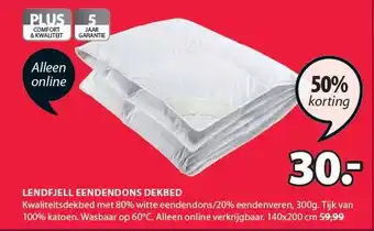 Jysk Lenfjell eendendons dekbed aanbieding