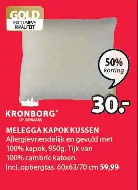 Jysk Kronborg melegga kapok kussen aanbieding