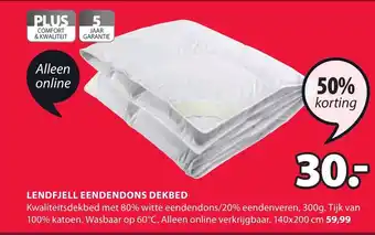 Jysk Lendfjell eendendons dekbed aanbieding