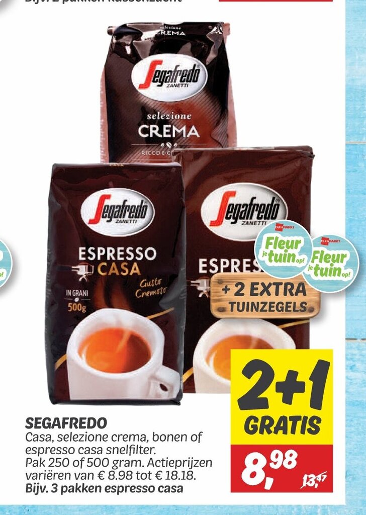 Segafredo Casa, selezione crema, bonen of espresso casa snelfilter pak