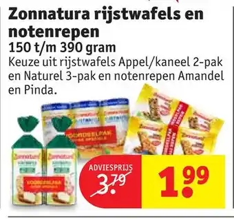 Kruidvat Zonnatura rijstwafels en notenrepen aanbieding