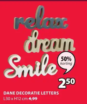 Jysk Dane decoratie letters aanbieding