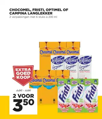 Jumbo Chocomel, fristi, optimel if campina langlekker aanbieding