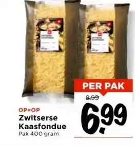 Vomar Voordeelmarkt Zwitserse kaasfondue pak 400 gram aanbieding