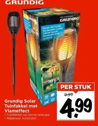 Vomar Voordeelmarkt Grundig solar tuinfakkel met vlameffect aanbieding