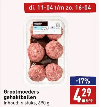 ALDI Grootmoeders gehaktballen 690G aanbieding