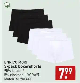 ALDI Enrico Mori 3-pack boxershorts M t/m XXL aanbieding